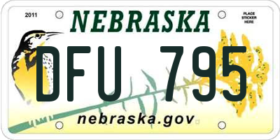 NE license plate DFU795
