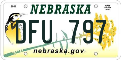 NE license plate DFU797