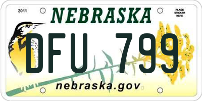 NE license plate DFU799
