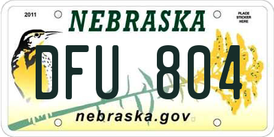 NE license plate DFU804