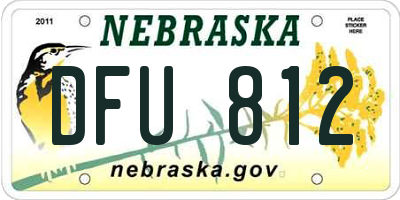 NE license plate DFU812
