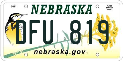 NE license plate DFU819