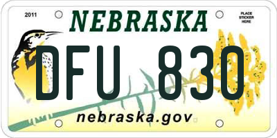 NE license plate DFU830