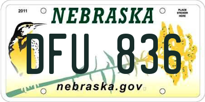 NE license plate DFU836
