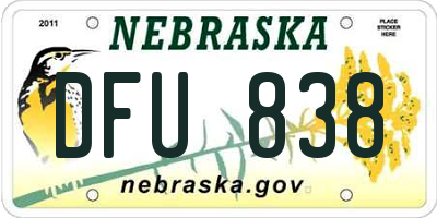 NE license plate DFU838