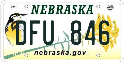 NE license plate DFU846