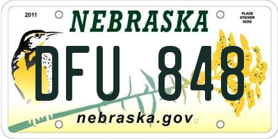 NE license plate DFU848