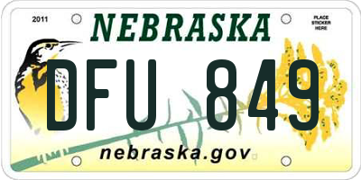 NE license plate DFU849