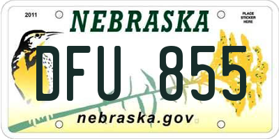 NE license plate DFU855