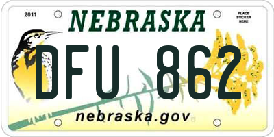 NE license plate DFU862