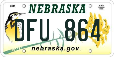 NE license plate DFU864
