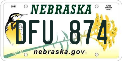 NE license plate DFU874