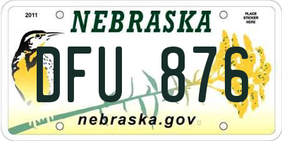 NE license plate DFU876