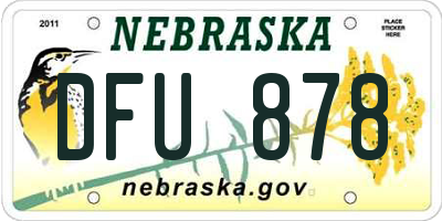 NE license plate DFU878