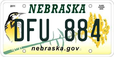 NE license plate DFU884