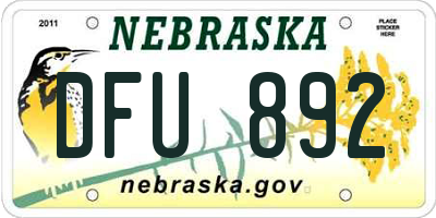 NE license plate DFU892