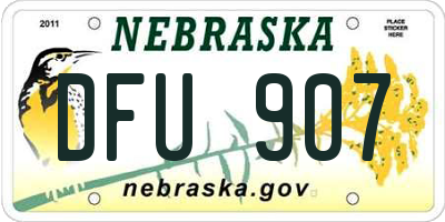 NE license plate DFU907