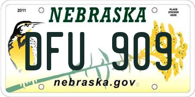 NE license plate DFU909