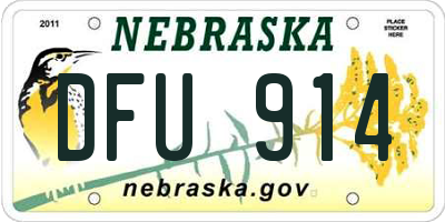 NE license plate DFU914