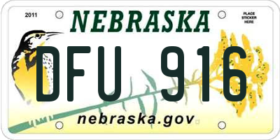 NE license plate DFU916