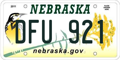 NE license plate DFU921
