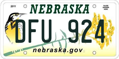 NE license plate DFU924