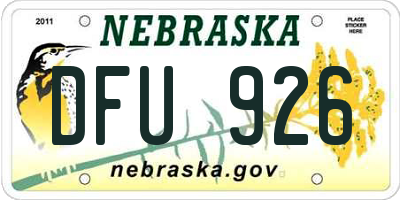 NE license plate DFU926
