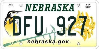 NE license plate DFU927