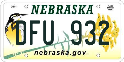 NE license plate DFU932