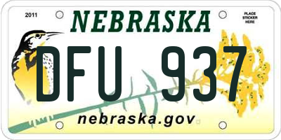 NE license plate DFU937