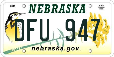 NE license plate DFU947