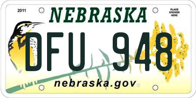NE license plate DFU948