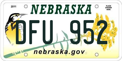 NE license plate DFU952