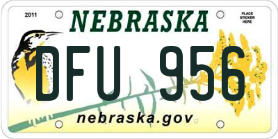 NE license plate DFU956