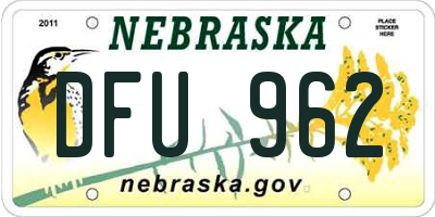 NE license plate DFU962