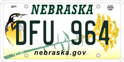 NE license plate DFU964