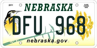 NE license plate DFU968