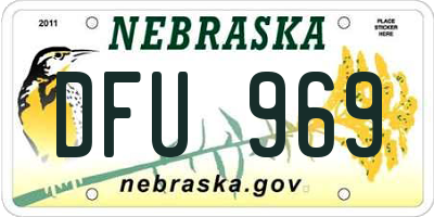 NE license plate DFU969