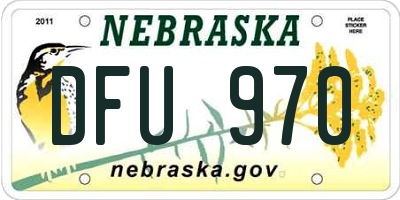 NE license plate DFU970