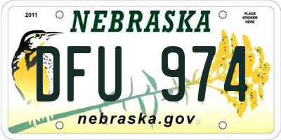 NE license plate DFU974