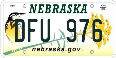 NE license plate DFU976