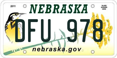 NE license plate DFU978