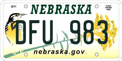 NE license plate DFU983