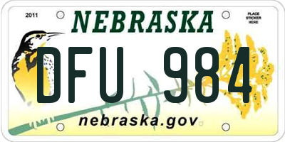 NE license plate DFU984