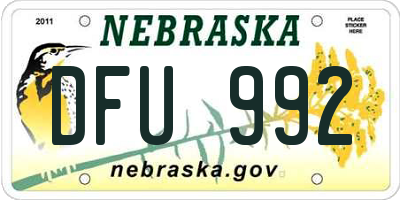 NE license plate DFU992