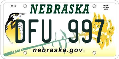 NE license plate DFU997