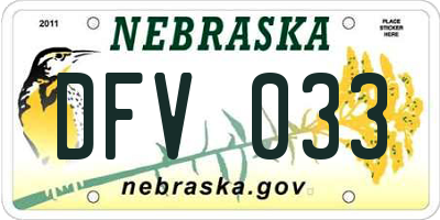 NE license plate DFV033