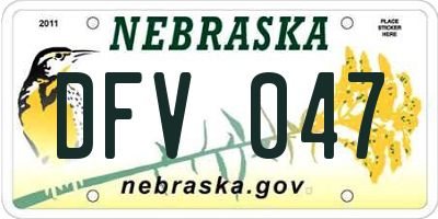 NE license plate DFV047
