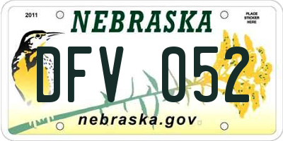 NE license plate DFV052