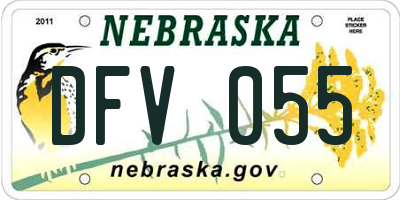 NE license plate DFV055